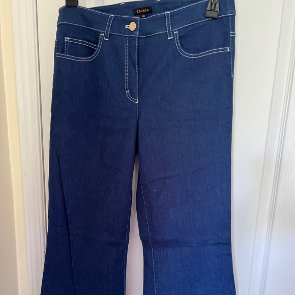 NWT Escada wide legs Pants Denim Sz 40 eu ( sz 10 US) - Picture 1 of 8